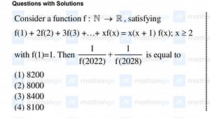 Questions with Solutions Consider a function \mathrm{f}: \mathb... | Filo