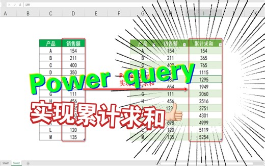 Excel用Power Query实现累计求和，你会么？