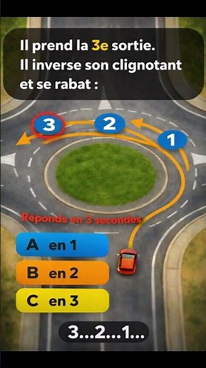 Rond-point : Quand mettre le clignotant pour la 3e sortie ? 🚗⚠️ | Quiz Code de la Route