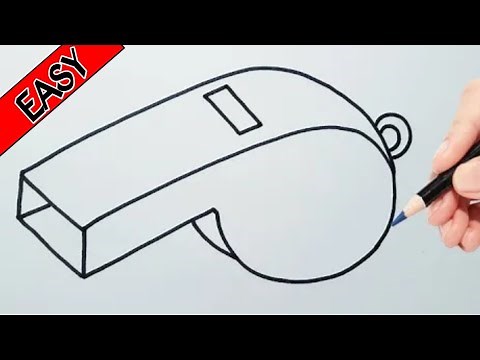 How to draw whistle step by step || WHISTLE DRAWING || easy whistle drawings || cute drawings