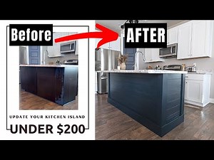 HOW TO UPDATE KITCHEN ISLAND UNDER $200 WITHOUT REPLACING CABINETS | BUILDER GRADE UPDATE