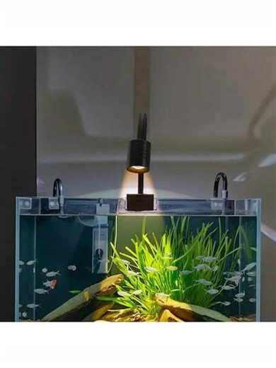 USB Aquarium Light With Timer, Adjustable Focus Spotlight, Compact Clip-On Full Spectrum Fish Tank Light, 3 Lighting Colors, Button Control And Timer (3/9/12 Hours), Aquarium LED Landscape Light, High Brightness, Transparent, 360° Rotatable, Suitable For Fish Tank | SHEIN