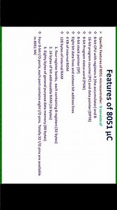 Features of 8051 Microcontroller #8051microcontroller #microcontroller