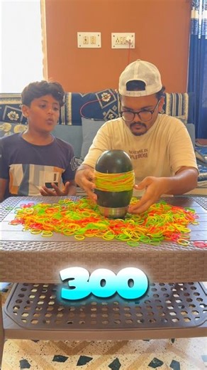 How many rubber bands break a watermelon #challenge