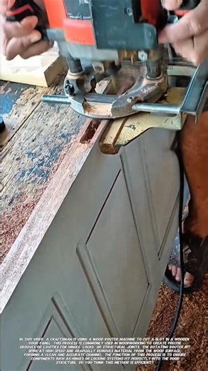 Wood Router Cutting Slot in Door Panel | Precision Woodworking Process.