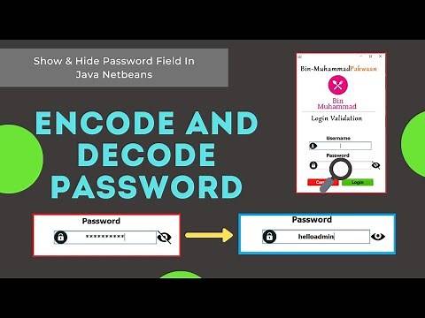 JAVA- How To Show And Hide Password In Java Using Netebans | encode & decode password Field | IGTech