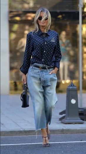 Street Style Sophistication: Styling a Polka Dot Button-Down and Frayed Denim #fashiontrends #ootd