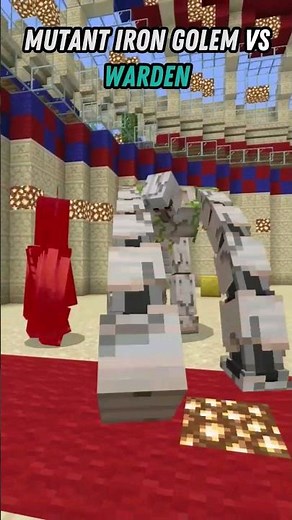 Mutant iron golem vs Warden! #minecraft #bedrock #mutantmobs