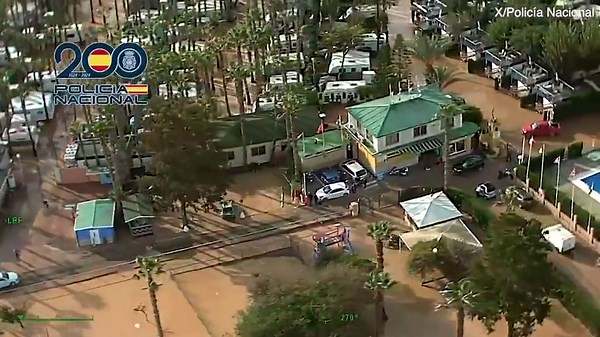 Aerial footage shows flooded Malaga after torrential rain