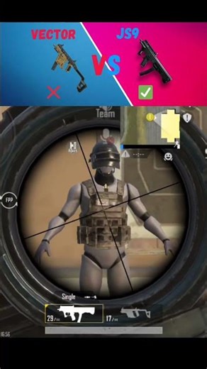 Vector VS JS9 Damage Comparison #bgmi #shorts