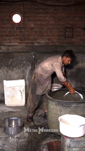 Making Silver Steel Cooking Pots