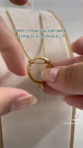 37K views · 654 reactions | Here’s how you can wear a ring as a necklace  #ringnecklace #ring #necklace | Juliet | Facebook