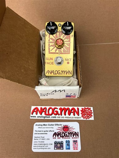 Analogman Sun Face Red Dot NKT Germanium Fuzz with Sun Dial Knob 2017 - 2018 - Gold | Reverb