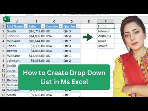 How to Create Drop Down List in Ms Excel