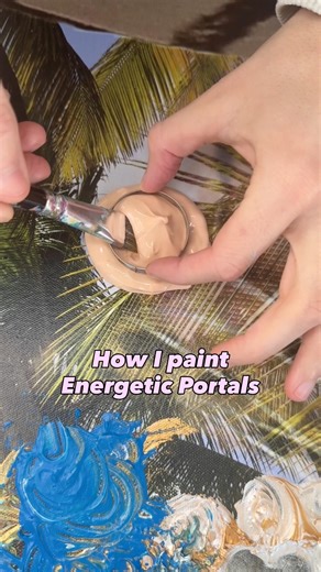 How I paint Energetic portals into my art ✨ #portalart #spiritualart #texturedart #creativeartideas
