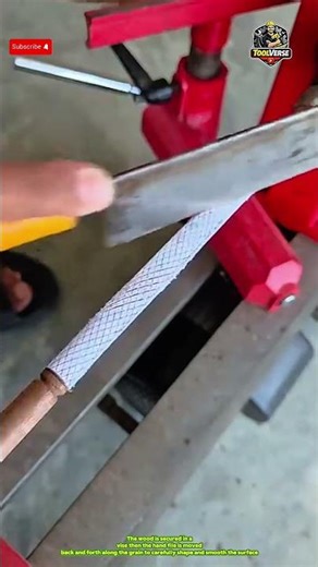 Manual Wood Filing Process for Shaping and Smoothing Surfaces #TraditionalTools