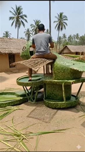 Craft Studio on Instagram: "Handmade mini airplane atteched theme hotel resort leaf craft with pool 🌱✈️🏨🏗️ #MiniResort #EcoFriendlyArt #LeafDesign #TrendingCraft"
