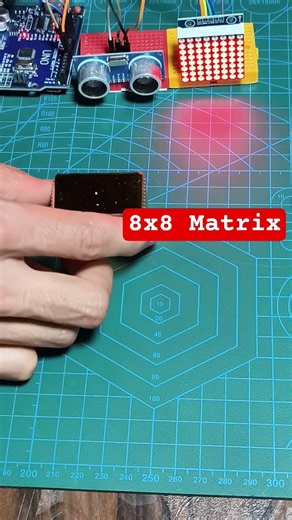 Arduino LED Matrix Distance Indicator 🔥 | Ultrasonic Sensor + MAX7219 Project | #shorts