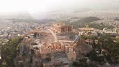 Acropolis city of Athens parthenon, symbol of ancient Greece, aerial...