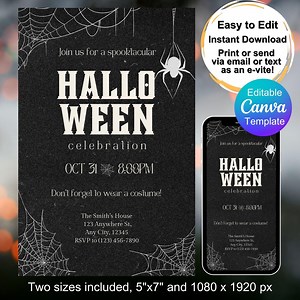 Customizable Halloween Party Invitation - Trick or Treat Costume Party Invite - Editable Template, Instant Download, Printable or Digital - Etsy