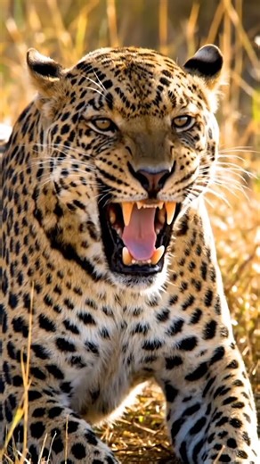 Leopard Growl Close Up 🐆😱 #shorts #leopard #viral #animals