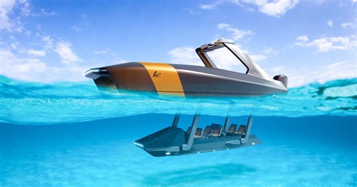 Remarkable semi-submersible e-boat takes you over and under the waves