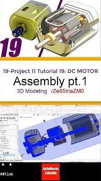 19- 3D Draft | DC Motor |: Assembly pt.1#3d #solidworks #tutorial #cad #drawing #motor #electronics