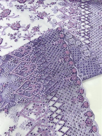 Lilac Modern Luxury Beaded Fabric 54” Wide- Sold by the Yard - Etsy