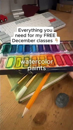 Everything you need for FREE December watercolor classes