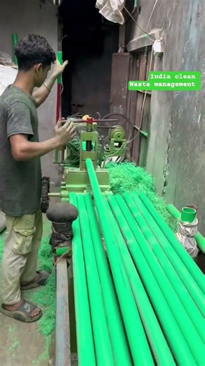 PVC pipes Green 💚 Plastic colour recycling waste ♻️ #pvcrecycling #pvc #recycledplastic