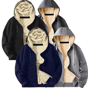3-Pack Men's Heavyweight Sherpa Fleece-Lined Full Zip Hoodie (M-2XL) - Walmart.com