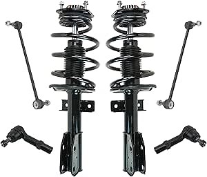 TRQ Front Steering & Suspension Kit Complete Strut & Coil Spring Assembly Sway Bar Stabilizer Link Tie Rod Compatible with Buick Chevrolet GMC Saturn