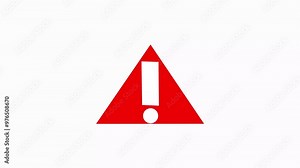 Warning triangle icon. Red caution warn in png. Warning sign with exclamation mark. Alert warn in triangle. Road sign alert. Stock Video