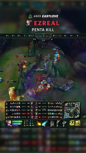 (ASES Easylove) Ezreal PENTA KILL | KR Master Patch 26.13 #shorts