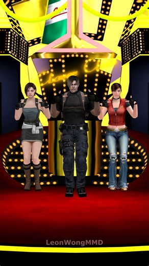 [MMD] Montagem Miau - Leon Kennedy, Jill Valentine Claire Redfield cute trending dance Resident Evil