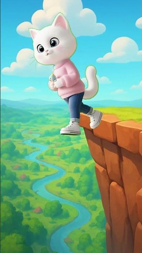 Cat Girl Almost Falls Off a Cliff 😱🐱✨