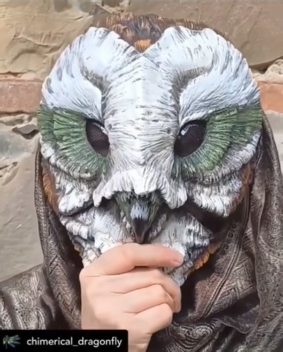 Cast in Smooth-Cast™ 300 urethane resin, Chimerical.Dragonfly creates an incredible adaptable barn owl mask! 🦉 Stop by your closest distributor to check out the Smooth-Cast™ series for yourself 🌎 smooth-on.com/distributors. | Smooth-On