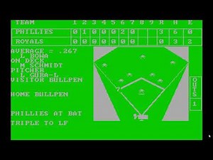 SSI Computer Baseball - IBM PC (1980 Phillies @ 1980 Royals)