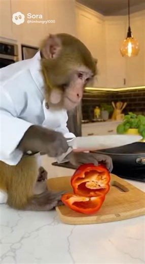 Monkey Omelette Cooking Technique Is Insane #cooking #survival #shorts