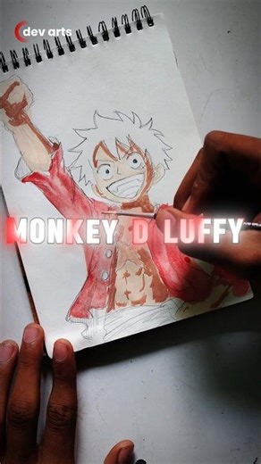 How To Draw Monkey D. | Luffy Anime Outline Drawing From One Piece | #art #shorts