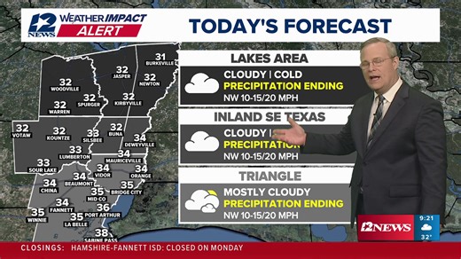 WATCH LIVE | Winter storm brings ice, power outages to Southeast Texas Sunday morning | 12NewsNow