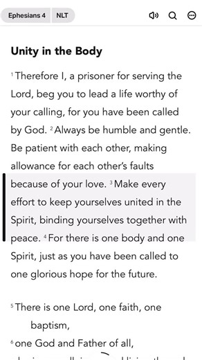 Elyas Loves Jesus ✝️ on Instagram: "Ephesians 4 NLT‬‬(Bible)Download this Holy Bible in the App Store. Unity in the Body #jesus #christ #truth #bible #wordofgod"