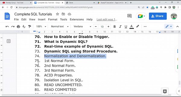 74.Database Normalization and De-normalization with real-time examples| data warehousing concepts