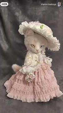 Выкройка кошки Изабель в стиле тедди из искусственного меха, рост 35 см + выкройка платья