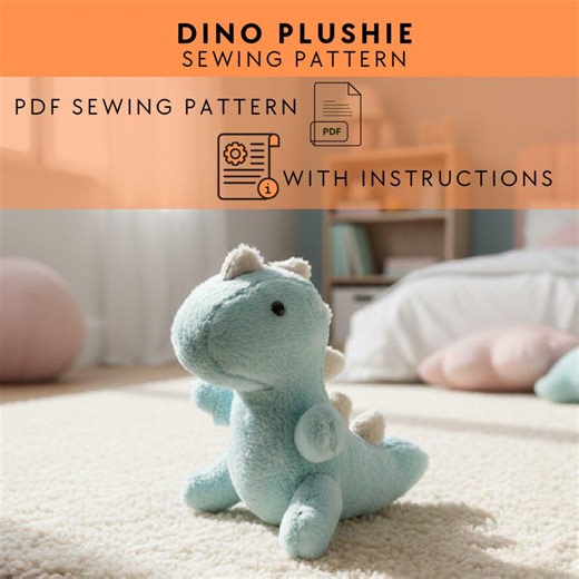 Dinosaur Plush PDF | DIY Stuffed Animal Template | Handmade Dino Softie Tutorial | Gift Sewing Instructions - Etsy