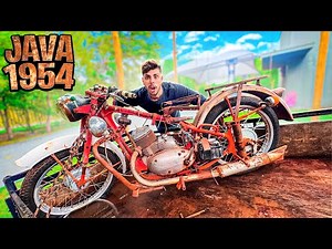 COMPREI UMA MOTO ANTIGA DA GUERRA JAVA 1954 * Restauração completa * Ep 1