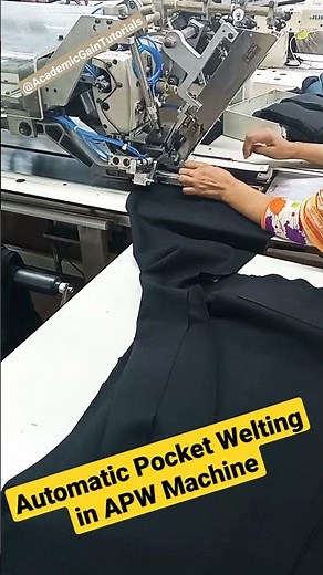 Automatic Pocket Welting using APW machine for Garment Manufacturing Process #shorts