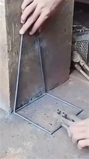 The welding process of small iron frames to create strong structures for handicrafts