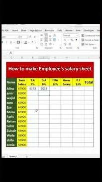 How to Calculate TA, DA & HRA in Salary Sheet in Excel | Salary Sheet Formula | ‪@xlkidunia‬