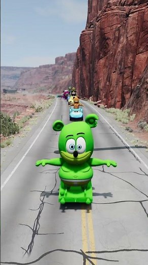 Gummy Bears & Creasy & Shrek & Mario & Squid game & Crazy frog VS Mr Beast in BeamNG drive
